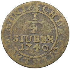 1/4 стюбера 1740 года Кельн — Фото №2