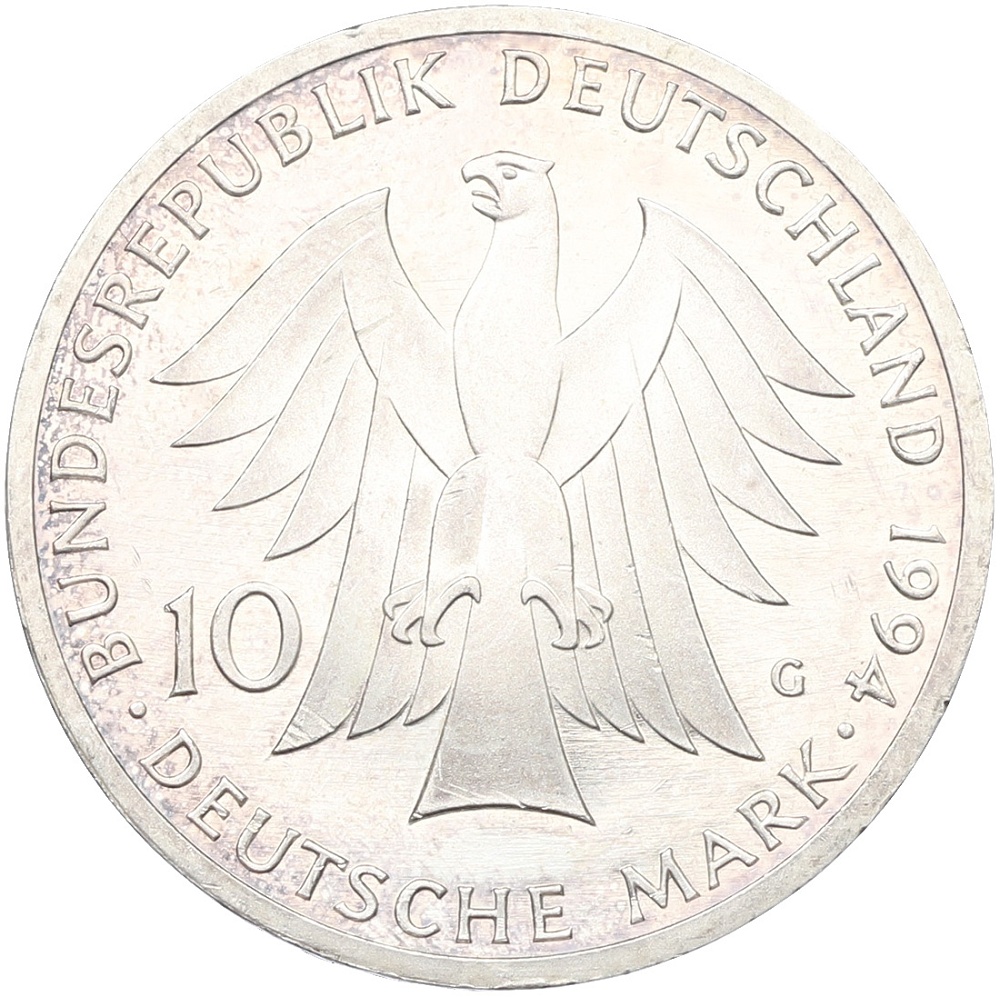 10 марок 1994 года G Германия «250 лет со дня рождения Иоганна Готфрида Гердера» — Фото №2