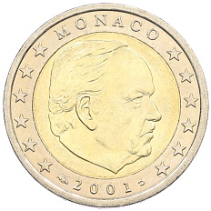 2 евро 2001 года Монако — Фото №1
