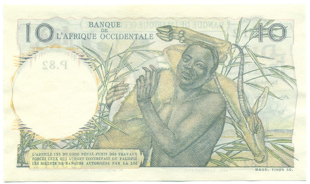 10 франков 1950 года Французская Западная Африка — Фото №2
