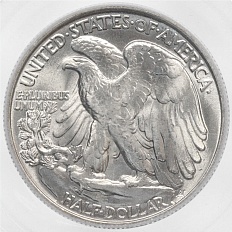 1/2 доллара (50 центов) 1946 года США — в слабе PCGS (MS65) — Фото №2