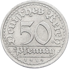 50 пфеннигов 1919 года G Германия — Фото №1
