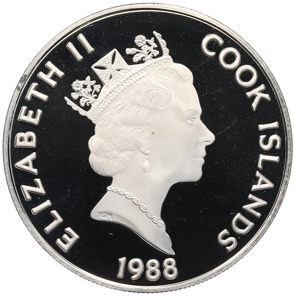 50 долларов 1988 года Острова Кука «Великие исследователи — Руаль Амундсен» — Фото №2