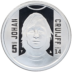 5 евро 2017 года Нидерланды «70 лет со дня рождения Йохана Кройфа» — Фото №1