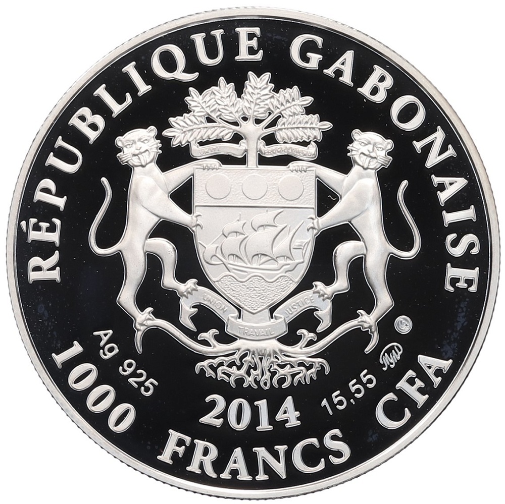 1000 франков 2014 года Габон «Знаки зодиака — Скорпион» — Фото №2