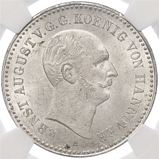 1 талер 1840 года Ганновер — в слабе NGC (MS62) — Фото №1