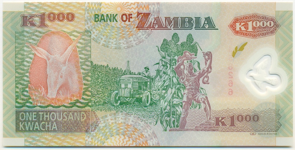 1000 квача 2011 года Замбия — Фото №2