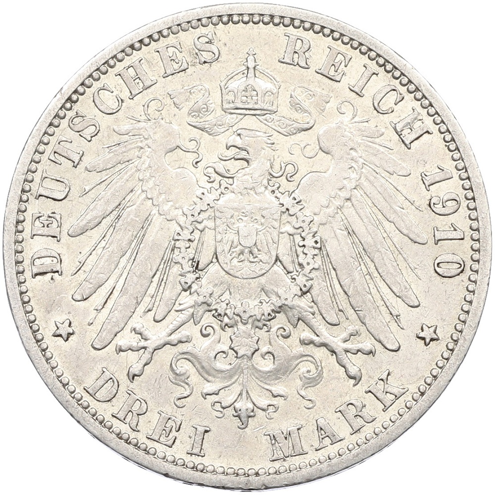 3 марки 1910 года Германия (Пруссия) — Фото №2