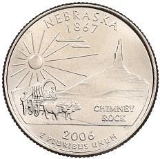 1/4 доллара (25 центов) 2006 года D США «Штаты и территории — Небраска» — Фото №1