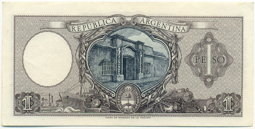 1 песо 1956 года Аргентина — Фото №2