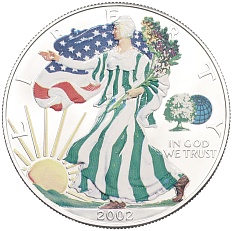 1 доллар 2002 года США «Шагающая Свобода» (Цветное покрытие) — Фото №1