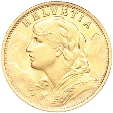 20 франков 1935 года Швейцария — Фото №2