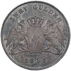 2 гульдена 1856 года Баден — Фото №2