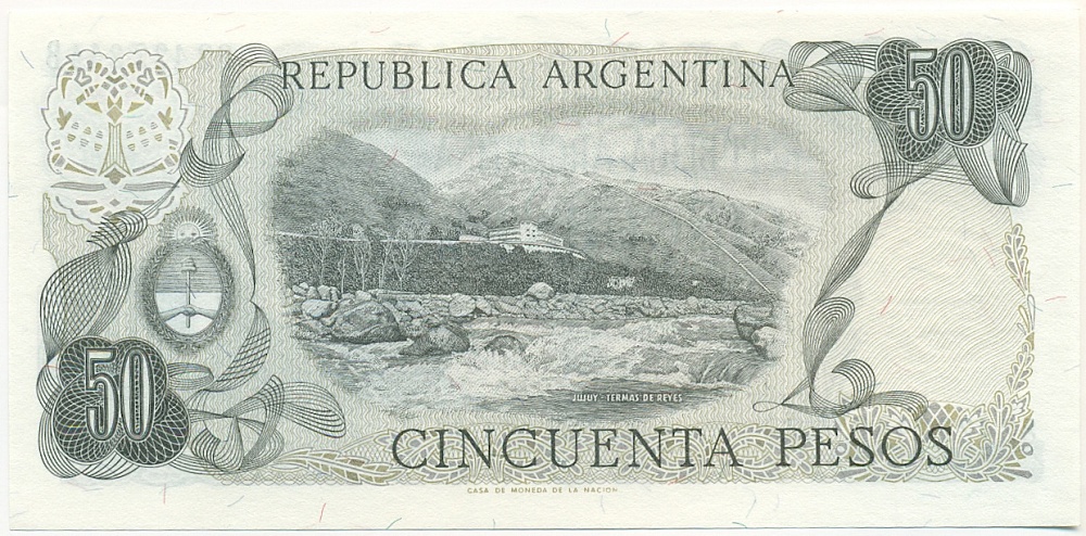 50 песо 1977 года Аргентина — Фото №2