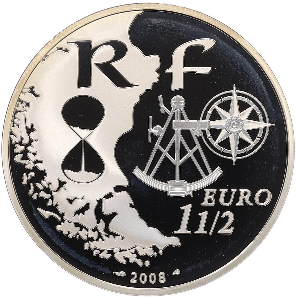 1 1/2 евро 2008 года Франция «Фестиваль парусных судов в Руане» — Фото №2
