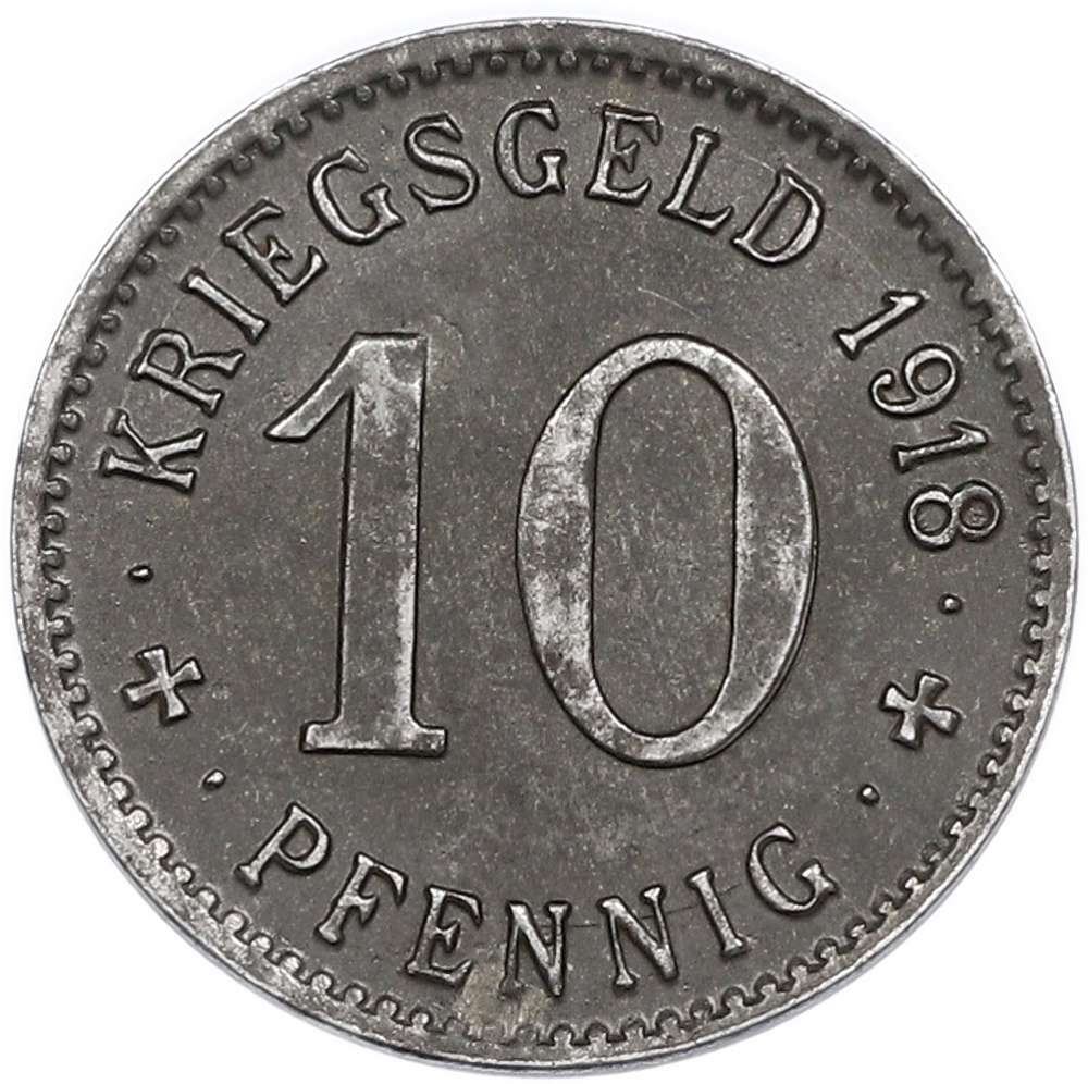 10 пфеннигов 1918 года Германия — город Тройхтлинген (Нотгельд) — Фото №2