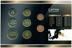 Набор монет 1992-2009 года Латвия — Фото №2