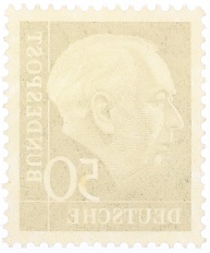 Почтовая марка 50 пфеннигов 1954 года Западная Германия (ФРГ) — Фото №2