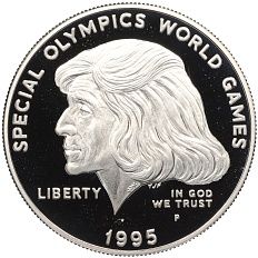 1 доллар 1995 года Р США «Специальные Олимпийские игры» — Фото №1
