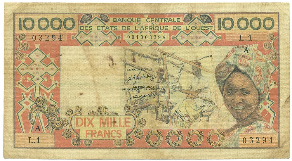 10000 франков 1977 года Западная Африка — Фото №1