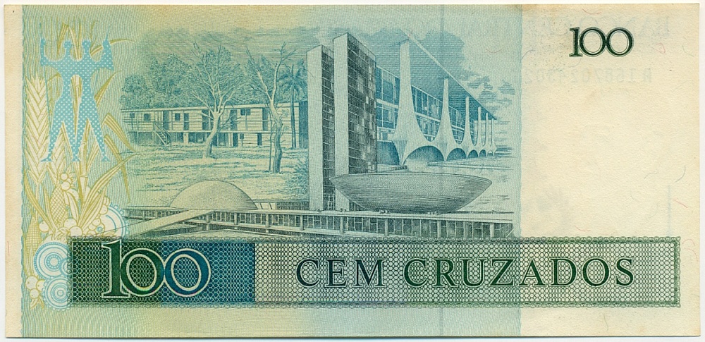 100 крузадо 1987 года Бразилия — Фото №2