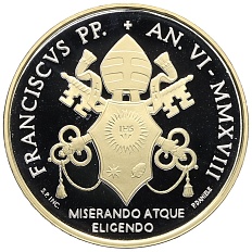 5 евро 2018 года Ватикан «Канонизация Папы Римского Павла VI» (Позолота) — Фото №2