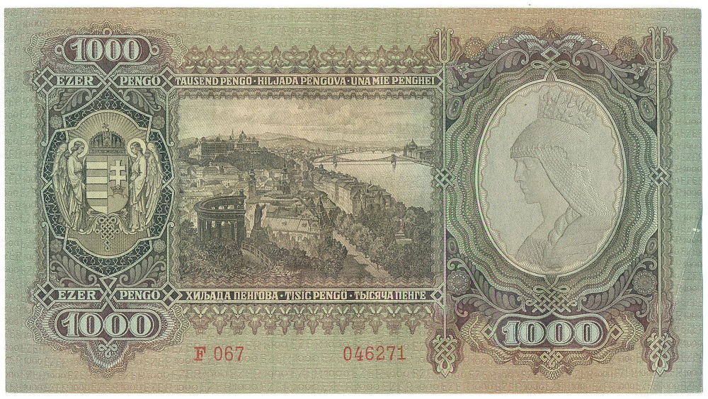 1000 пенго 1943 года Венгрия — Фото №2