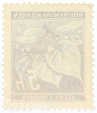 Почтовая марка 5 геллеров 1939 года Богемия и Моравия — Фото №2