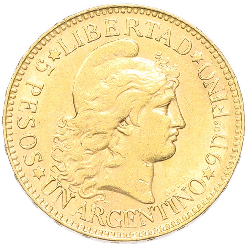 5 песо 1886 года Аргентина — Фото №1