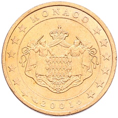 2 евроцента 2001 года Монако — Фото №1