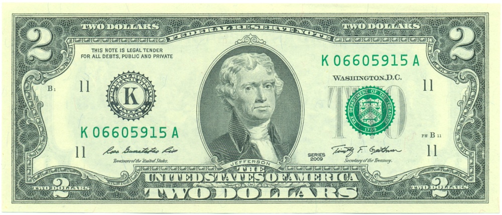 2 доллара 2009 года США — Фото №1