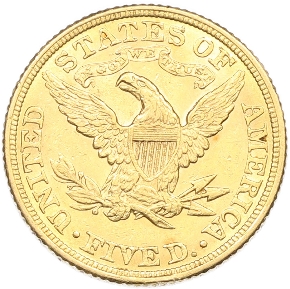 5 долларов 1881 года США — Фото №2