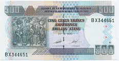 500 франков 2013 года Бурунди — Фото №1