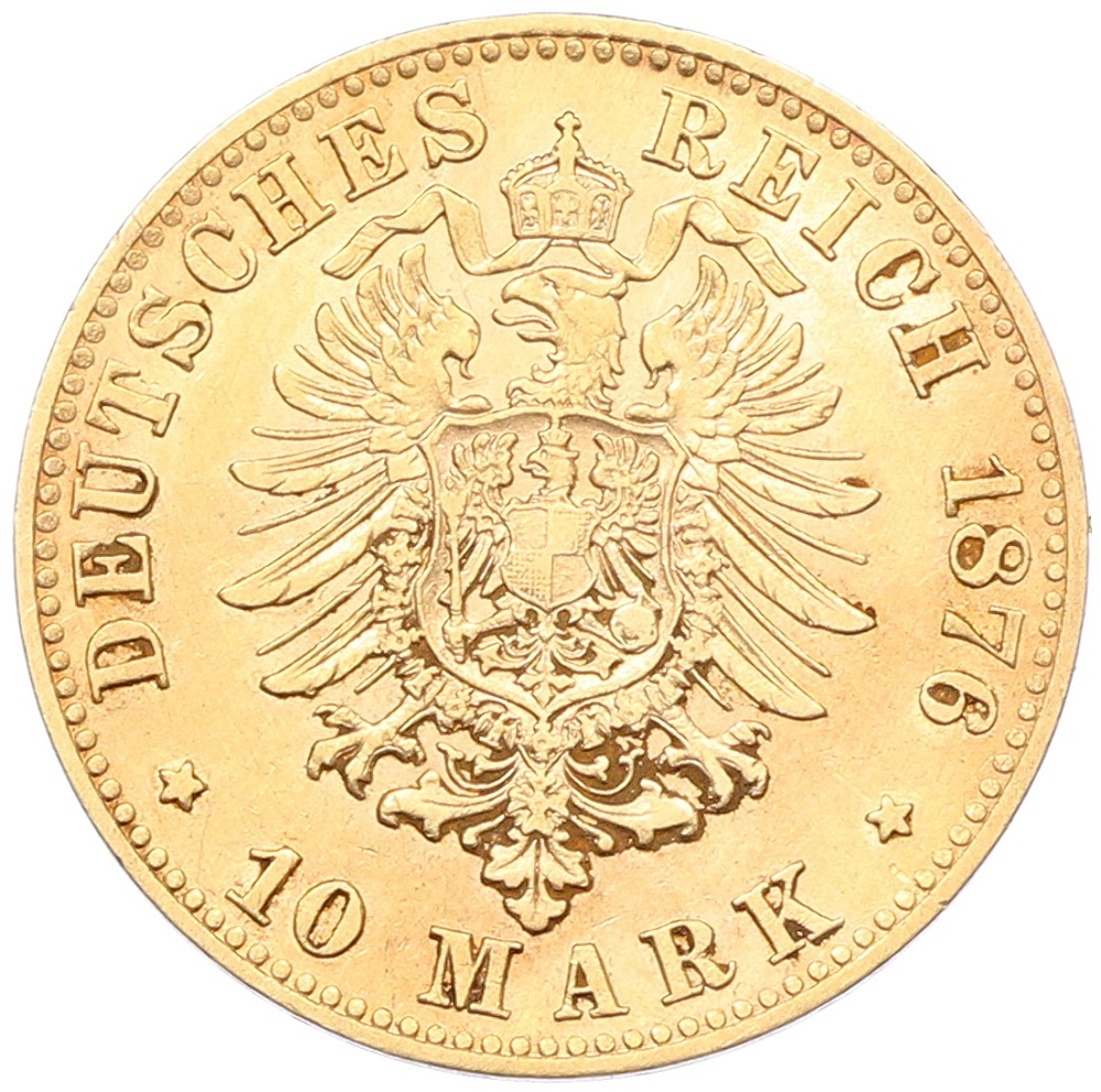 10 марок 1876 года Германия (Вюртемберг) — Фото №2