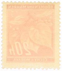 Почтовая марка 20 геллеров 1939 года Богемия и Моравия — Фото №2