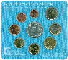 Набор из 9 евромонет 2003 года Сан-Марино — Фото №2