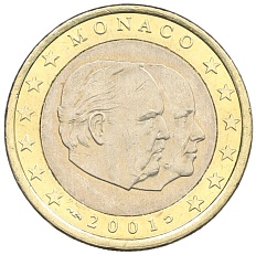 1 евро 2001 года Монако — Фото №1