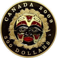 300 долларов 2009 года Канада «Полнолунная маска» — Фото №1