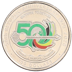 100 долларов 2020 года Гайана «50 лет Кооперативной Республике Гайана» — Фото №1