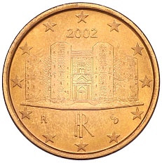 1 евроцент 2002 года Италия — Фото №1