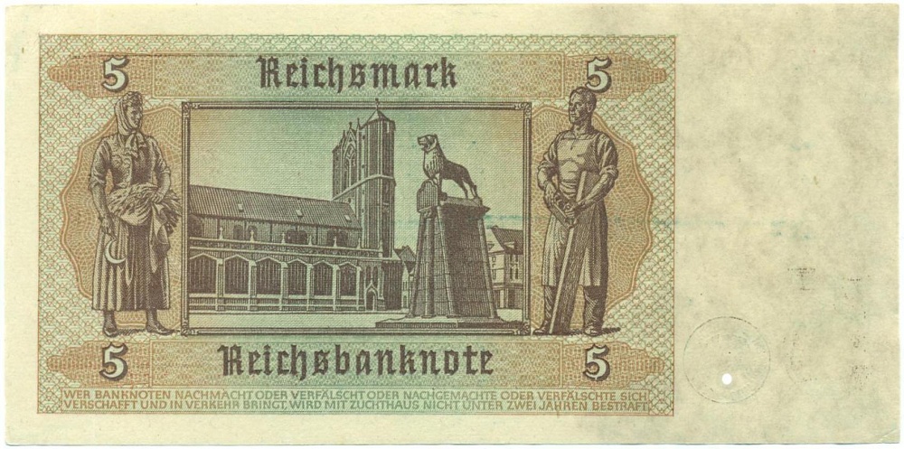 5 рейхсмарок 1942 года Германия — Фото №2