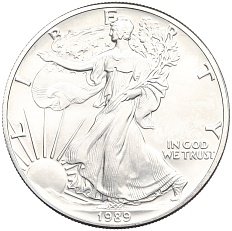 1 доллар 1989 года США «Шагающая Свобода» — Фото №1