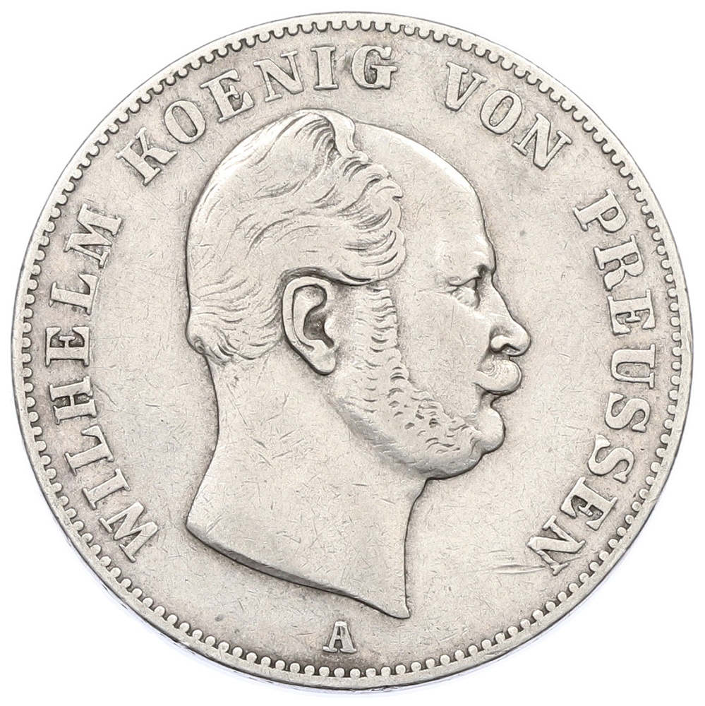 1 талер 1861 года Пруссия «Горный талер» — Фото №2