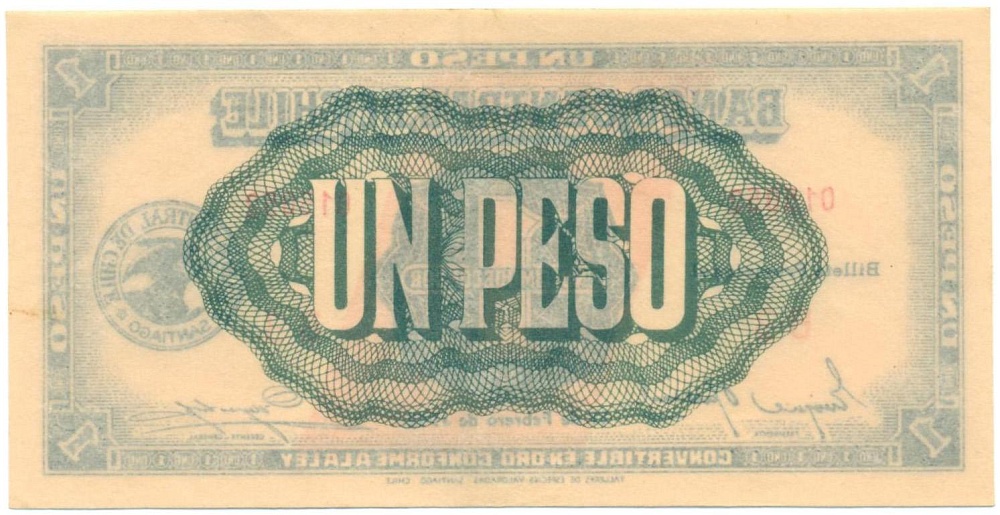 1 песо 1942 года Чили — Фото №2
