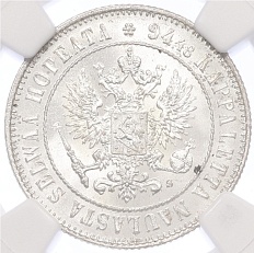 1 марка 1915 года Русская Финляндия — в слабе NGC (MS63) — Фото №2