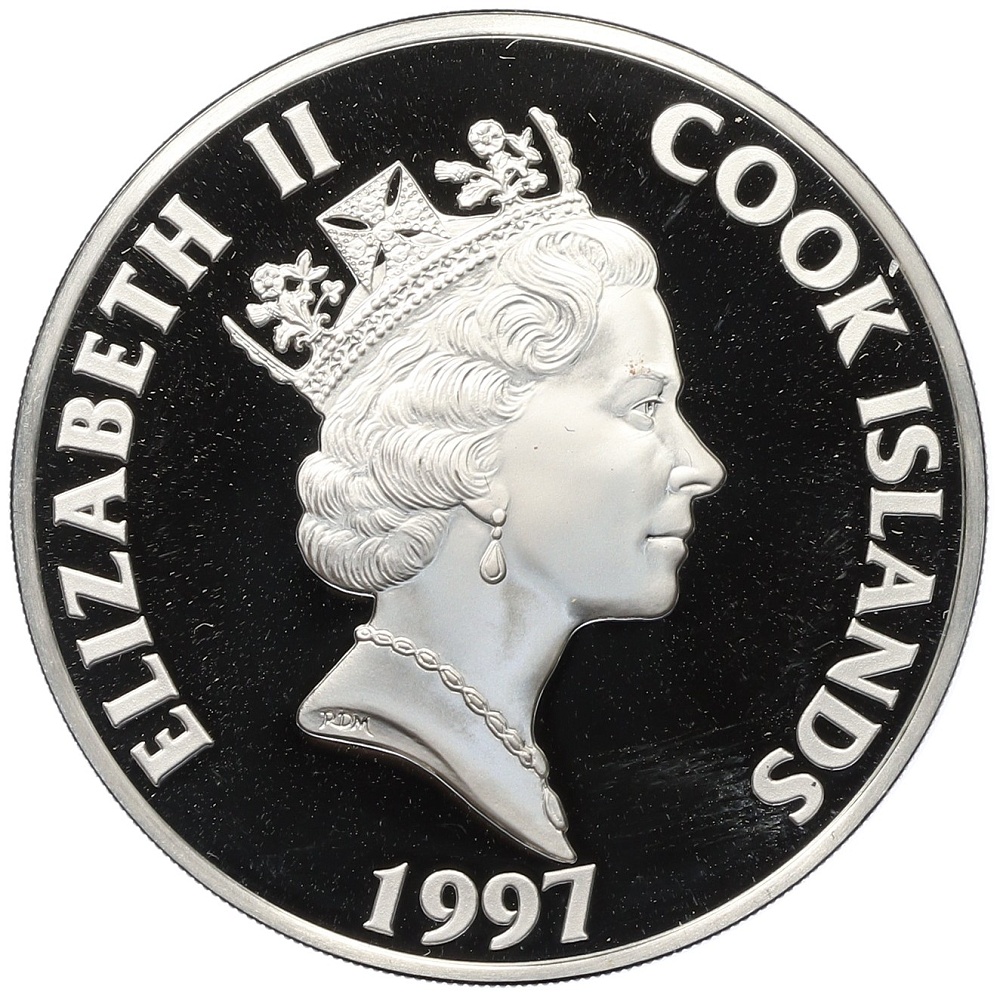 50 долларов 1997 года Острова Кука «Тысячелетие (XIII век) — Марко Поло при дворе Хубилай-хана» — Фото №2