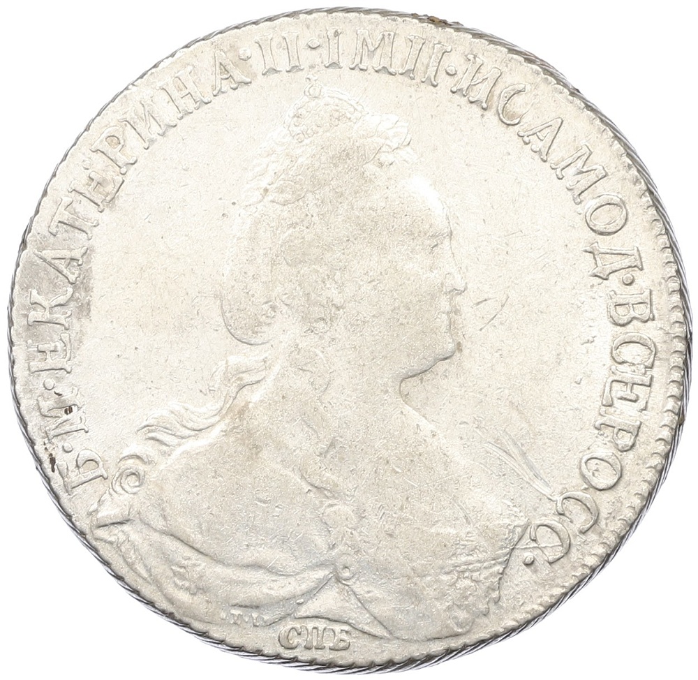 1 рубль 1783 года СПБ ТI ИЗ Российская Империя (Екатерина II) — Фото №1