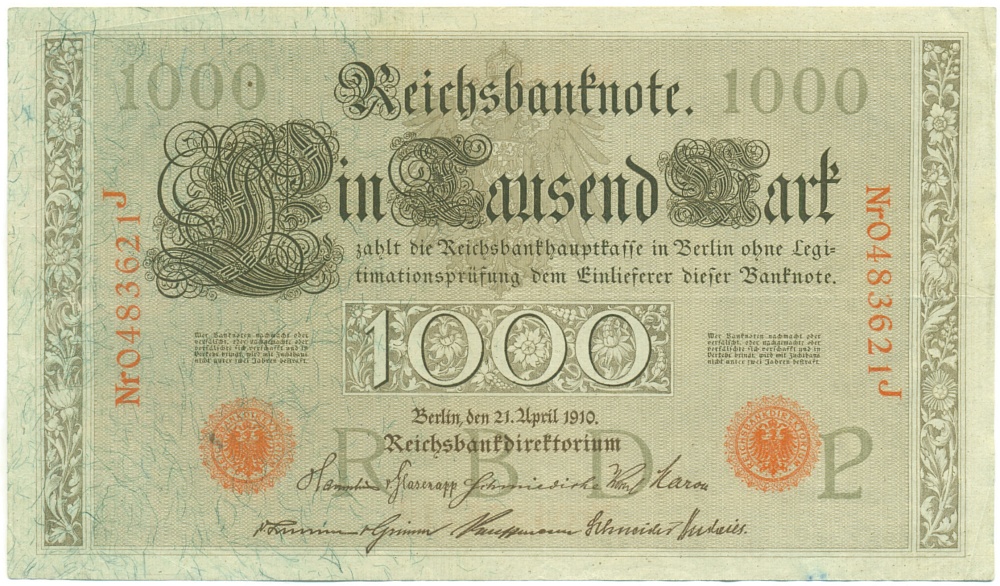 1000 марок 1910 года Германия — Фото №1