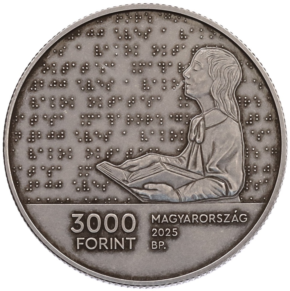 3000 форинтов 2025 года Венгрия «200 лет образованию для слепых в Венгрии» — Фото №1