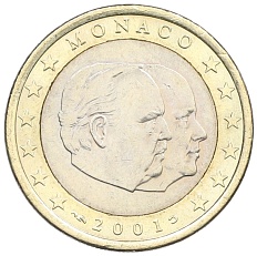 1 евро 2001 года Монако — Фото №1